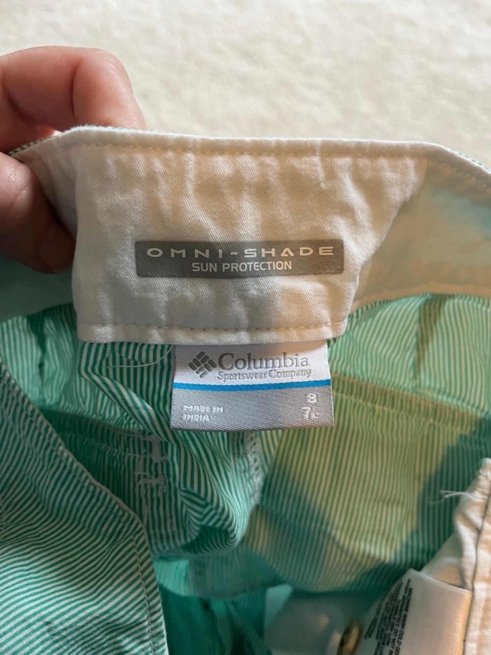 Columbia Women's Seafoam Green Flat Front Shorts - Picture 4 of 4